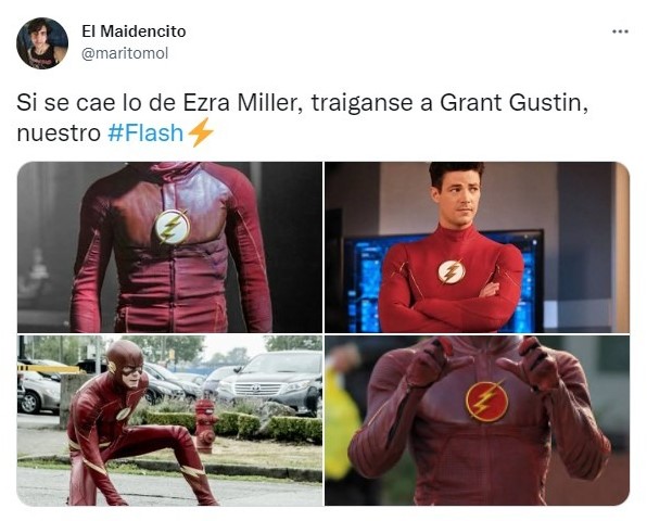 Tuit sobre Fans de DC piden que Grant Gustin sustituya a Ezra Miller en 'The Flash'