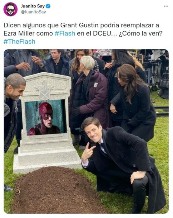 Tuit sobre Fans de DC piden que Grant Gustin sustituya a Ezra Miller en 'The Flash'