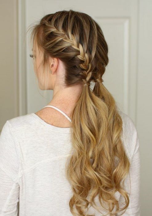 braid with pigtails; Very simple updo ideas now that the heat has begun