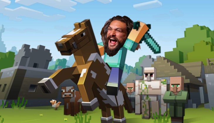 Figura de Steve de Minecraft con la cara de Jason Momoa 