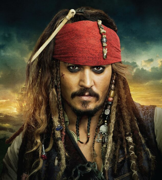 Captain Jack Sparrow of the Pirates of the Caribbean 