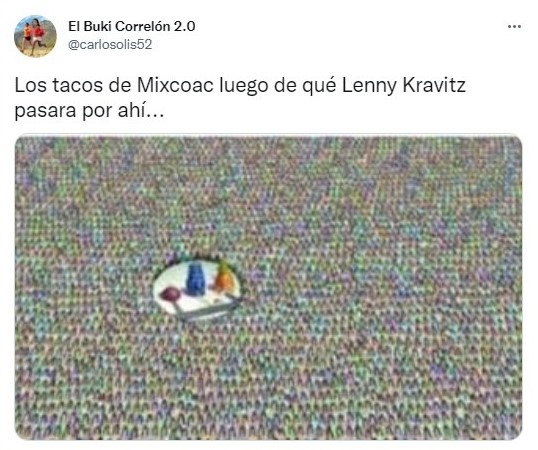 Lenny Kravitz's tweet presumes his visit to Mexico and Twitter responds with a wave of memes