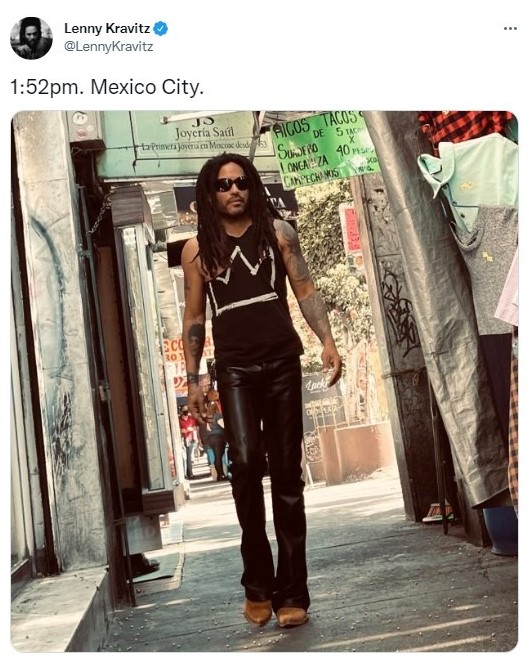 Tuit de Lenny Kravitz presume su visita a México y Twitter responde con una ola de memes