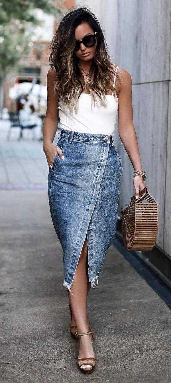 Lindas faldas de jean que a cualquier pantalón