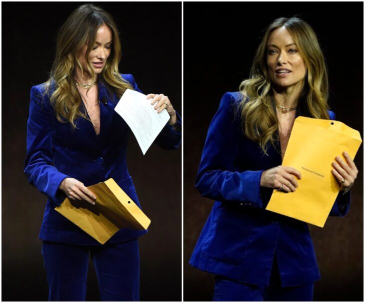 Olivia Wilde recibe documentos de custodia de sus hijos en pleno escenario