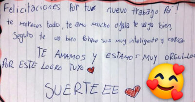 Padre orgulloso presume la carta que le escribió su hijo en su primer día de trabajo