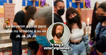 Papás llevaron a su hija a la iglesia y le hicieron jurar que ya no hablará con su ex