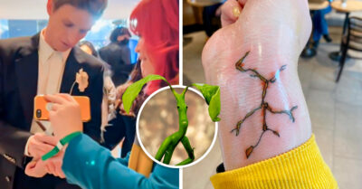 Eddie Redmayne le dibujó un Pickett a una fan en el brazo y ella se lo tatuó en su honor