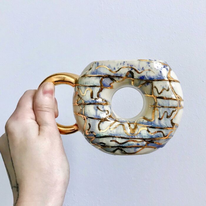 sky blue donut Artist creates cups in the shape of donuts and they are so cute that you want to bite into them