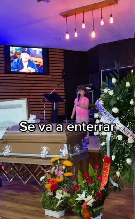 Little girl singing during her grandfather's funeral 