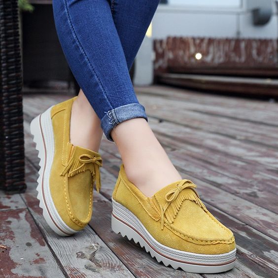 amarillos con plataforma ;Zapatos supercómodos para llevar a la oficina