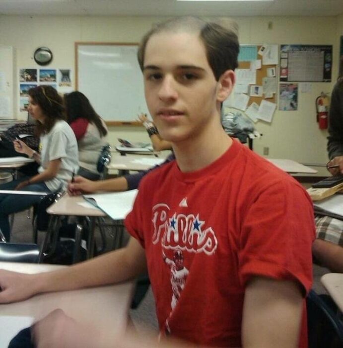 Boy who shaved his head to see what he would look like bald