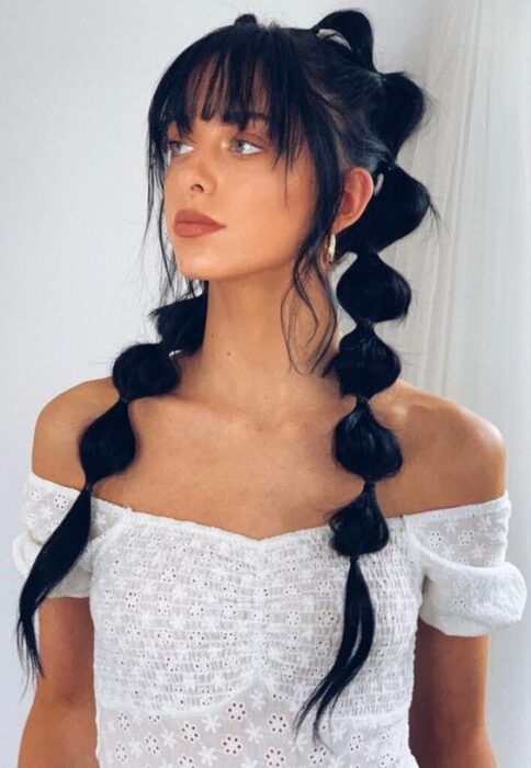 trenza bubble ;14 Lindas ideas para peinar tu flequillo con estilo 