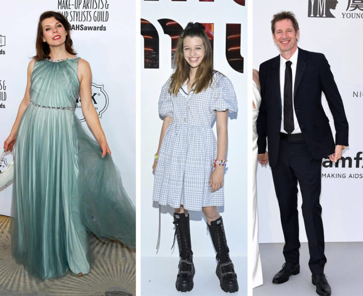 Ever Anderson, hija de milla jovovich y Paul Anderson en una imagen comparativa 