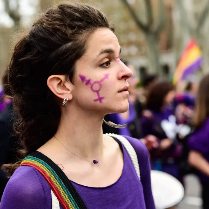 Mujer en manifestación a favor del aborto