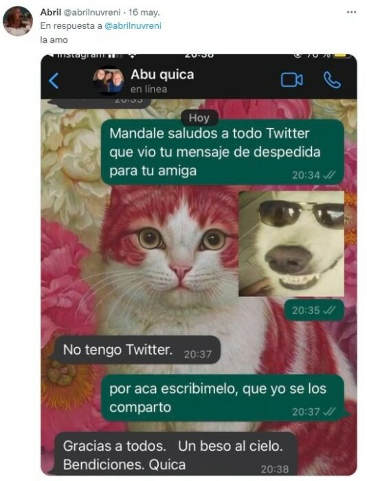 chat ;Abuelita envía mensajes de buenas noches a su mejor amiga ya fallecida