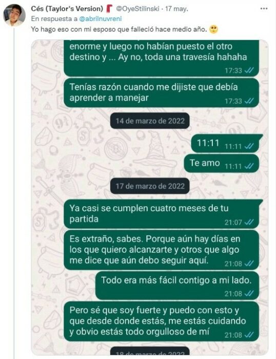 tuit sobre abuelita envía mensajes de buenas noches a su mejor amiga ya fallecida