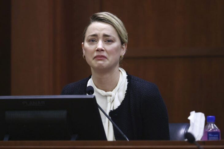 Amber Heard in court during her trial against Johnny Depp