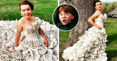 Chica hizo su vestido de graduación con las páginas de viejos libros de ‘Harry Potter’