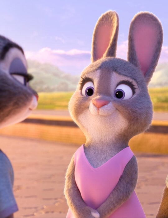 Bonnie frente a su hija Judy en la película de Zootopia 