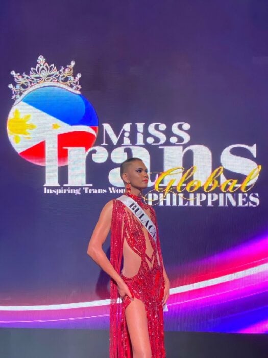 Zoe Black posando en la pasarela de Miss Trans Filipinas 