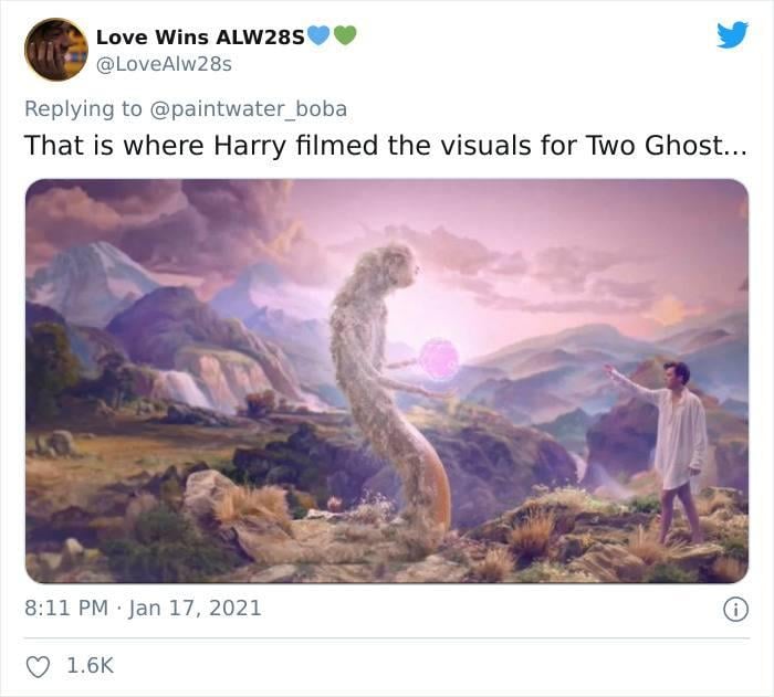 Tuit de escena de video musical Two Ghosts de Harry Styles