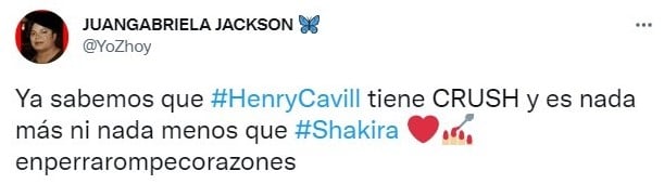 Tuit sobre; Henry Cavill queda cautivado con la belleza de Shakira y su reacción al verla se vuelve viral
