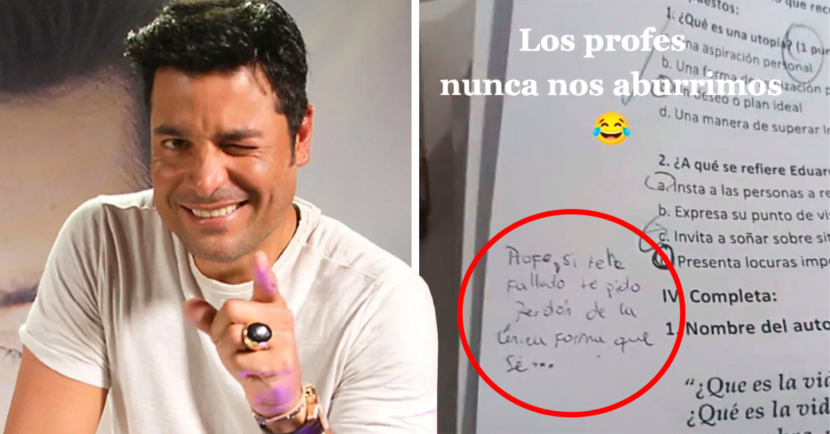 Oh smartass!  Young man apologizes to his teacher with a song by Chayanne