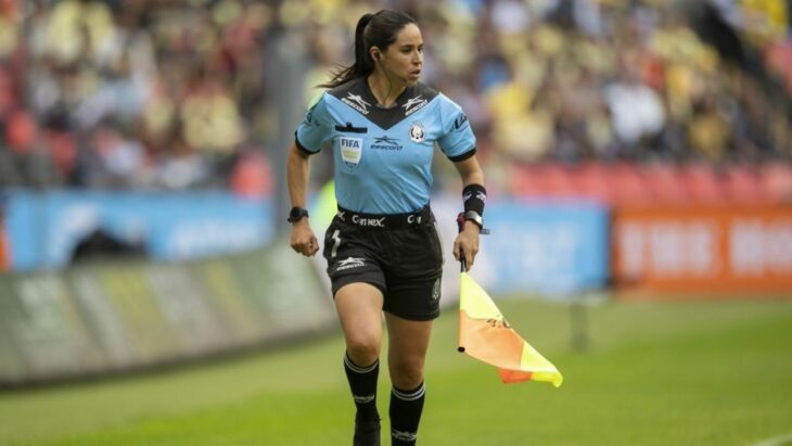 Mexican flag referee Karen Diaz during a game 