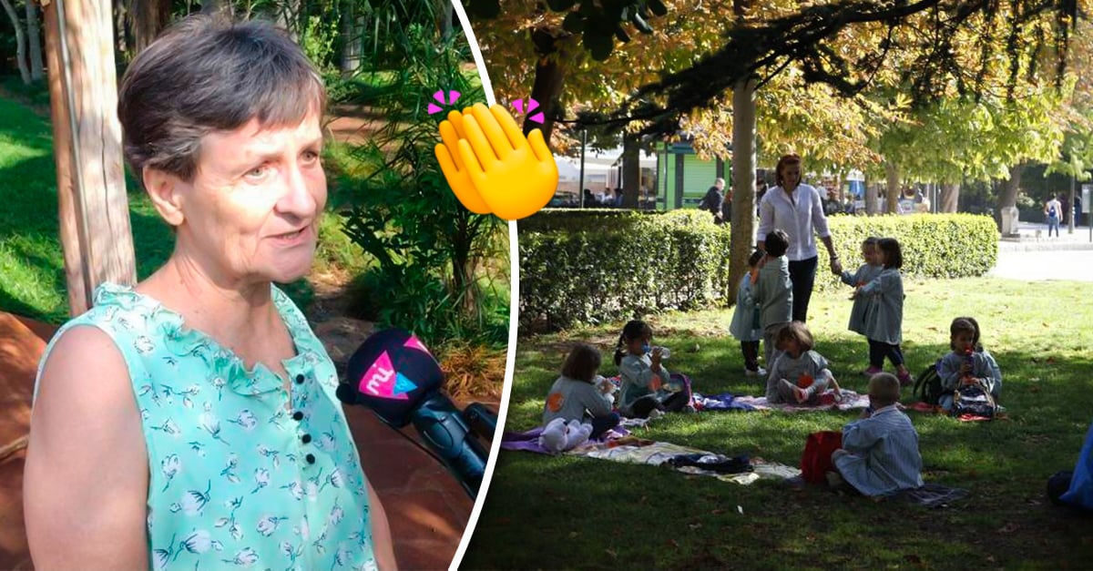 He loves his profession!  Retired teacher gives free classes to children in a park
