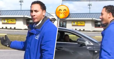 Mamá orgullosa interrumpe la transmisión en vivo de su hijo reportero para saludarlo