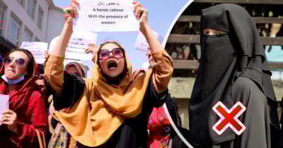 Mujeres en Afganistán protestan por la imposición del uso obligatorio de la burka