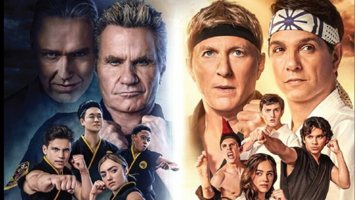 Póster con la imagen de los personajes de la cuarta temporada de la serie Cobra Kai