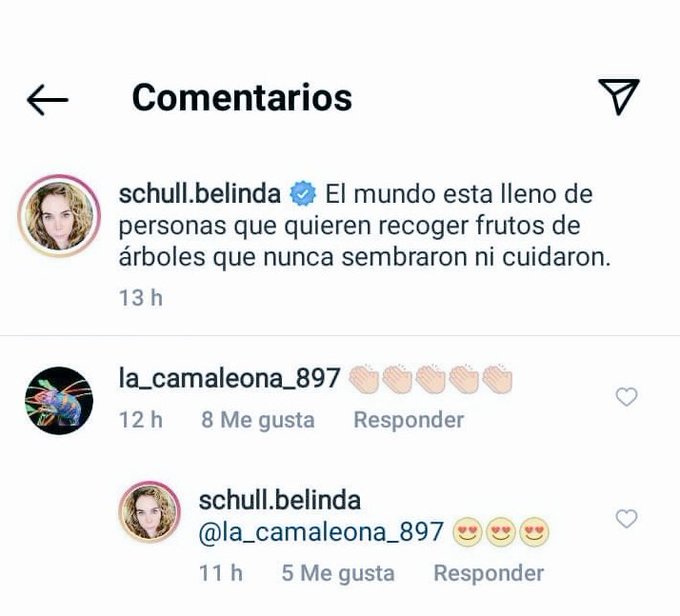 captura de pantalla de la contestación de la mamá de Belinda al tuit de Nodal 