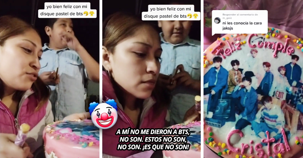 Chica pide pastel de BTS y le regalan uno de otra banda pastel de bts Chica pide pastel de BTS y le regalan uno de otra banda