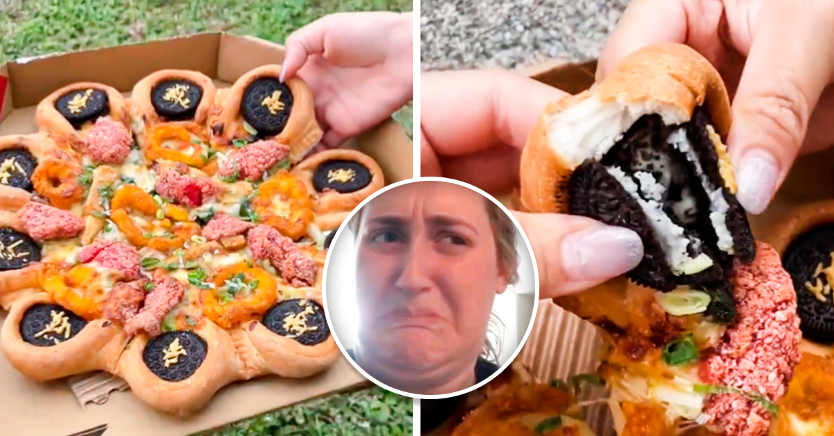 What the hell!  Pizza Hut Taiwan launches a pizza with fried chicken, tempura and Oreo cookies