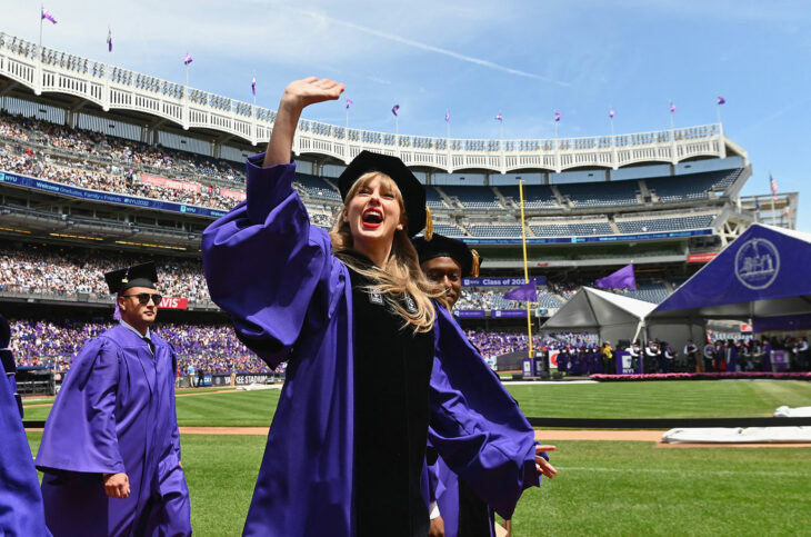 Taylor Swift greeting her fans at Yankee Stadium 