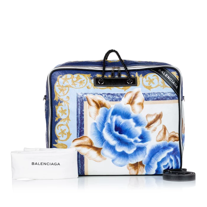 Balenciaga Blanket Printed Textured-leather Tote Bag