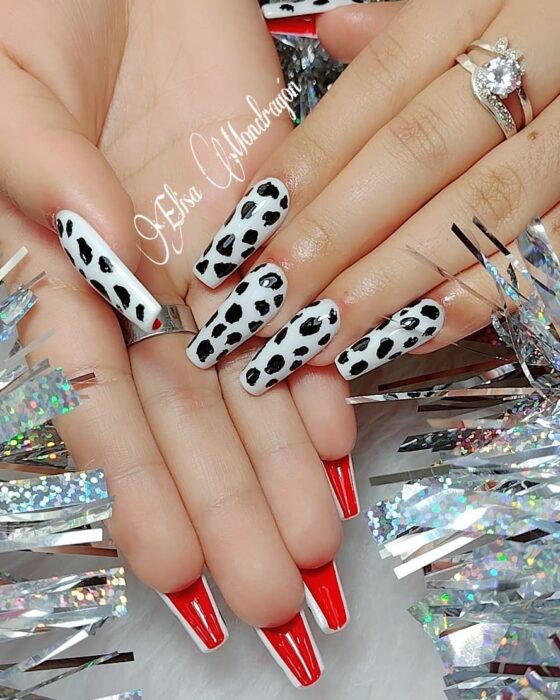 dalmatian manicure; 12 beautiful ideas to wear a double view manicure