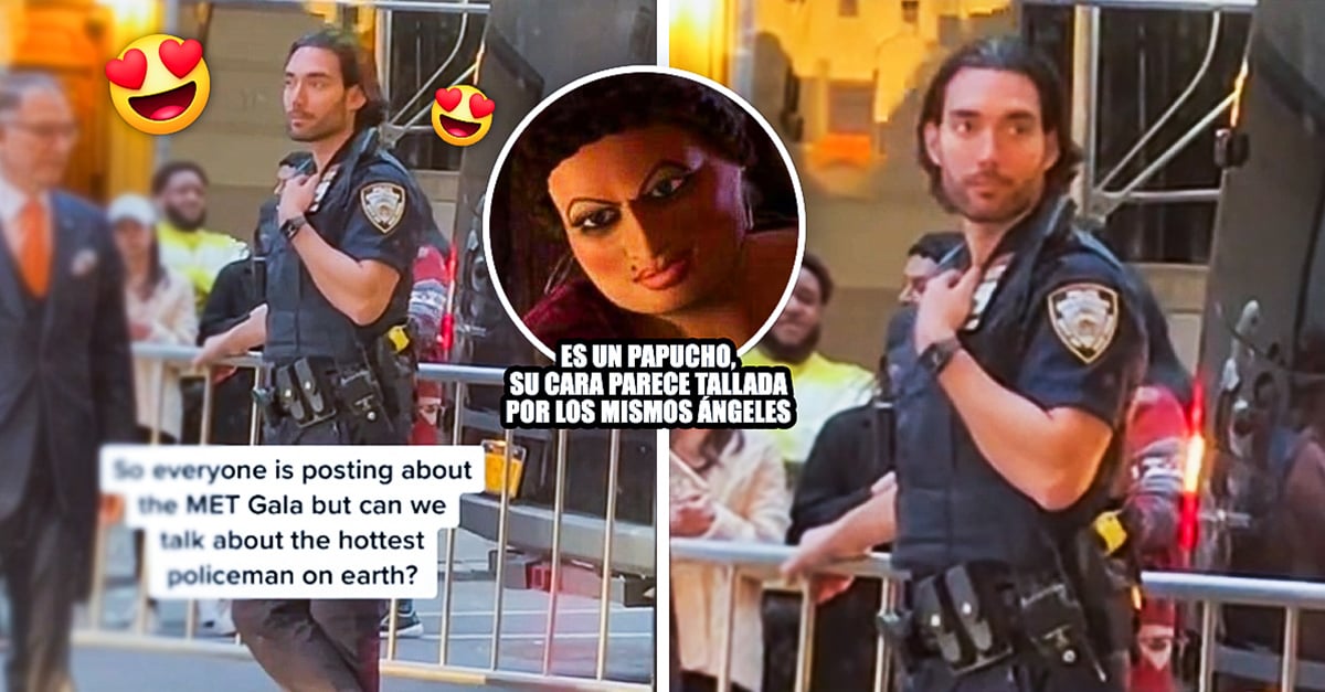 But what a sweetie!  Police of the Met Gala goes viral for being a heartthrob