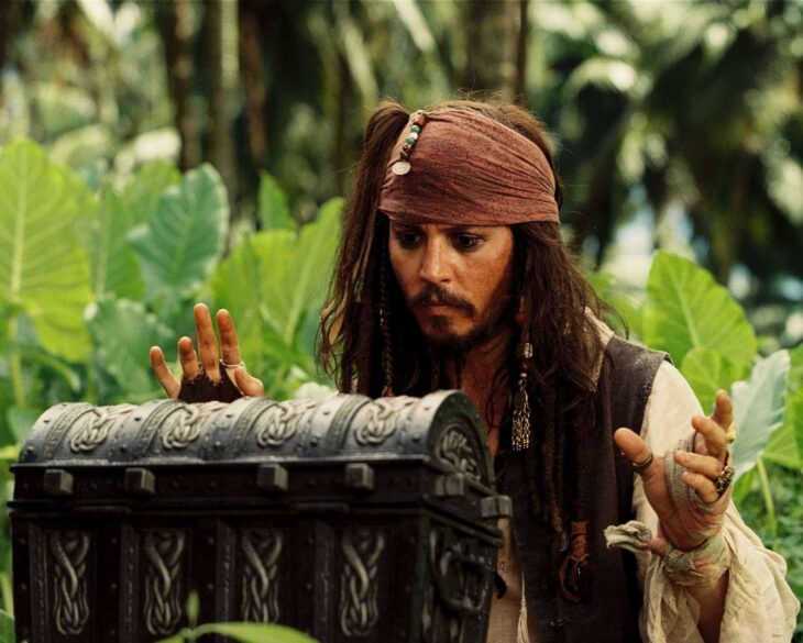 Johnny Depp as Jack Sparrow in Pirates of the Caribbean