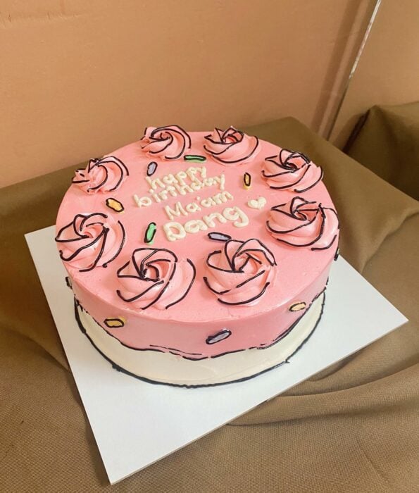 pastel con rosas ;20 Pasteles estilo pop art que parecen salido de un cómic