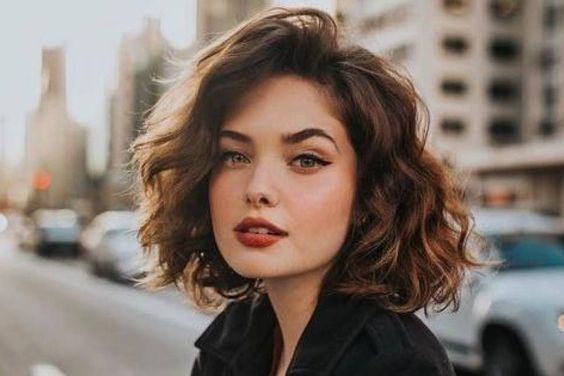 curly asymmetrical bob