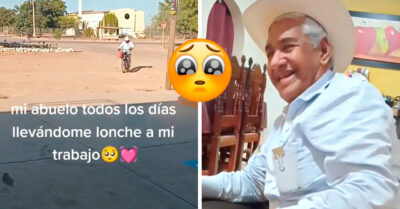 ¡Qué lindo! Abuelito le lleva de comer a su nieta todos los días a su trabajo