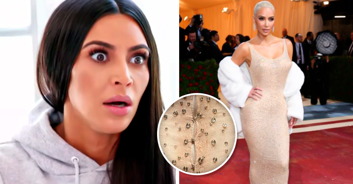 Did he ruin it?  Kim Kardashian accused of damaging Marilyn Monroe’s dress