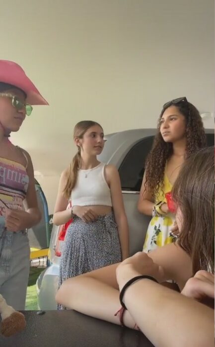 viral video on TikTok of four girls arguing after doing a famous challenge on TikTok