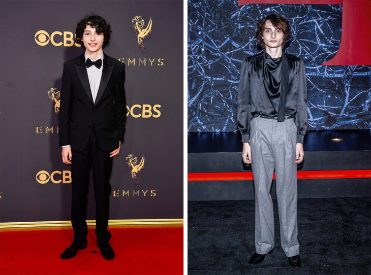 Imagen corporativa del actor Finn Wolfhard en la primer temporada de Stranger Things vs la cuarta temporada 