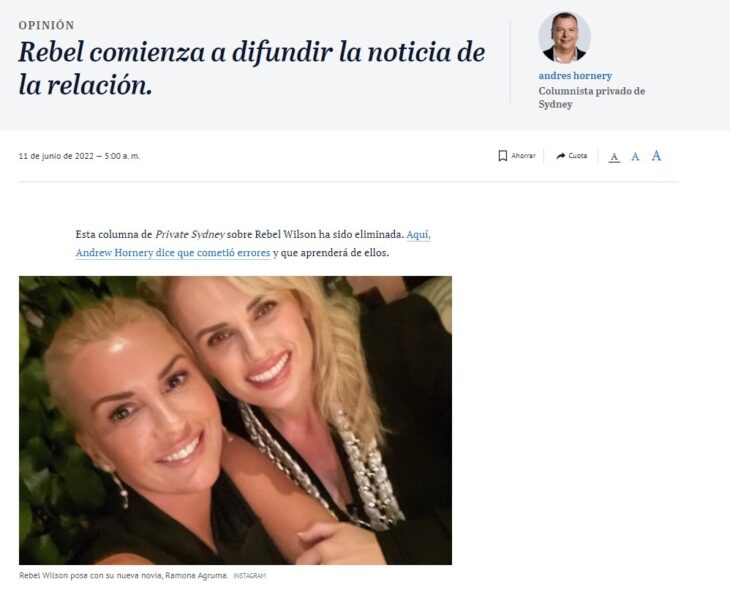 Artículo del SMH sobre Rebel Wilson