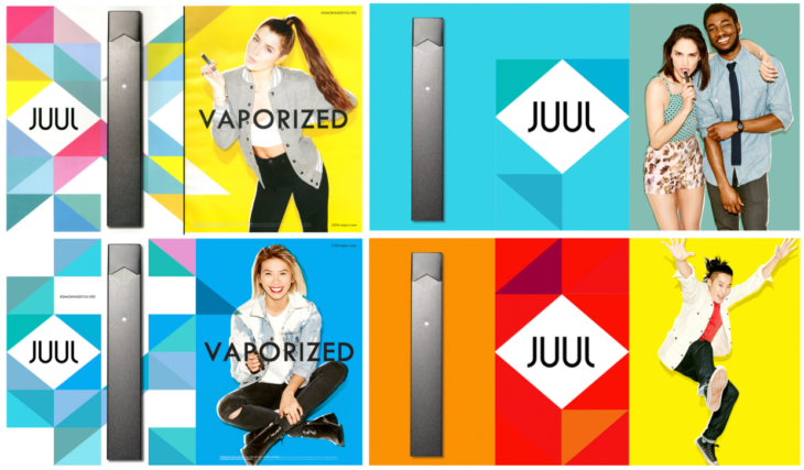 publicidad de la marca de cigarros electrónicos Juul 