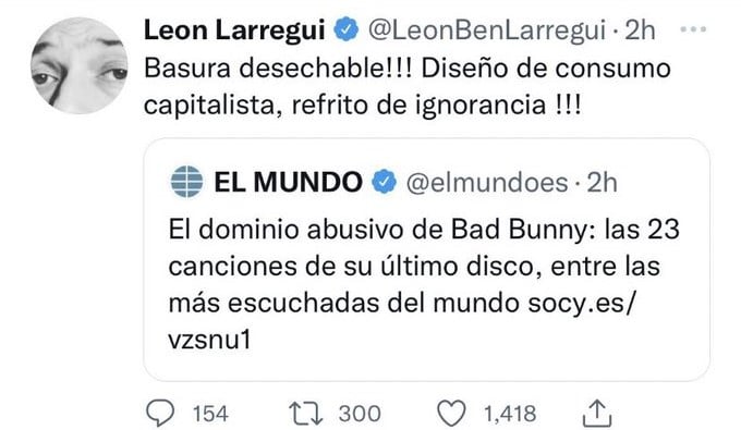 León Larregui explota contra Bad Bunny y las redes sociales se encienden